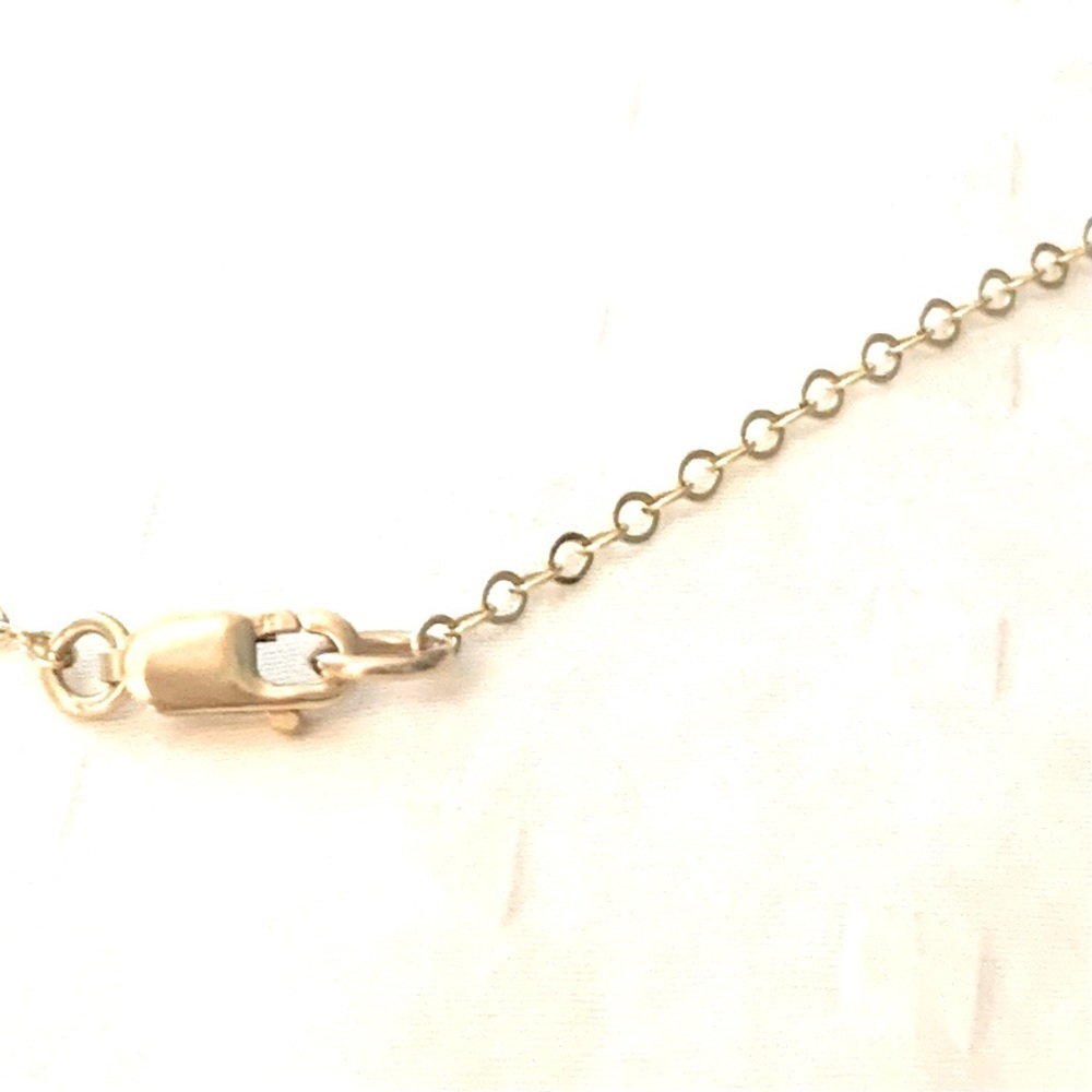 FINE JEWELRY 14K Gold Filled Chain with Blue Topez/ Chalcedony Double Gemstone - Picture 3 of 4